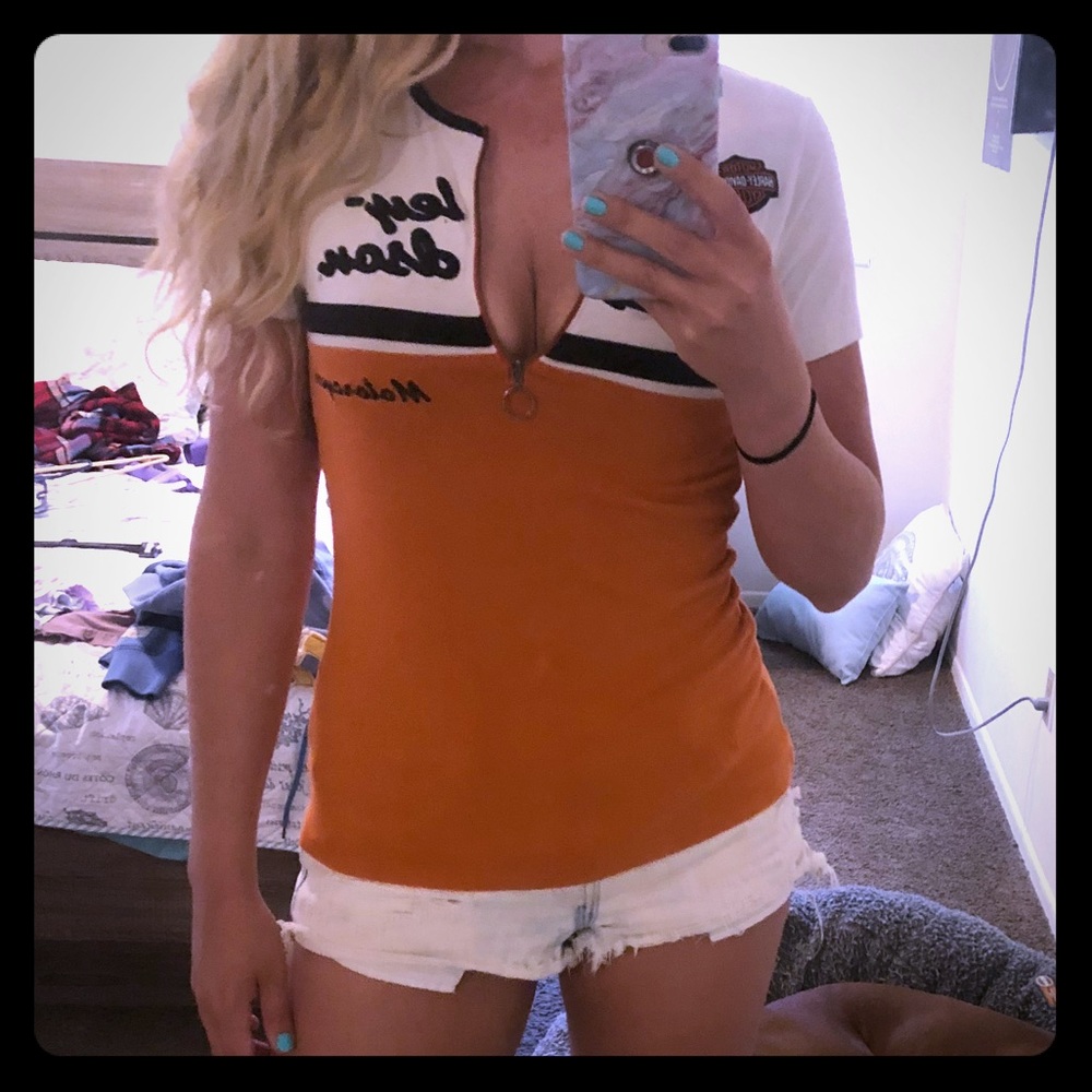 Harley Davidson zipper stretch authentic shirt